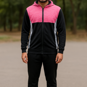 Addaxfit Premium Tracksuit Pink Grey for Men for gymwear, streetwear and sportswear | Hoodie and Trousers
