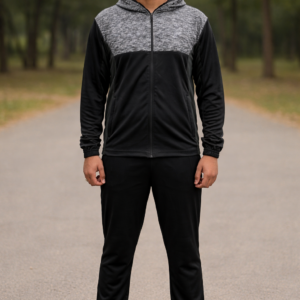 Addaxfit Premium Tracksuit Black-Grey for Men for gymwear, streetwear and sportswear | Hoodie and Trousers