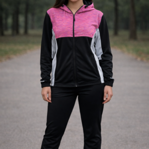 Addaxfit Premium Tracksuit Pink-Black for Women for gymwear, streetwear and sportswear | Hoodie and Trousers