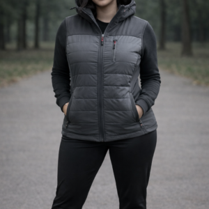 Women Puffer and Fleece Jacket with hoodie – Winter Warm Quilted Jacket  | AddaxFit Pakistan