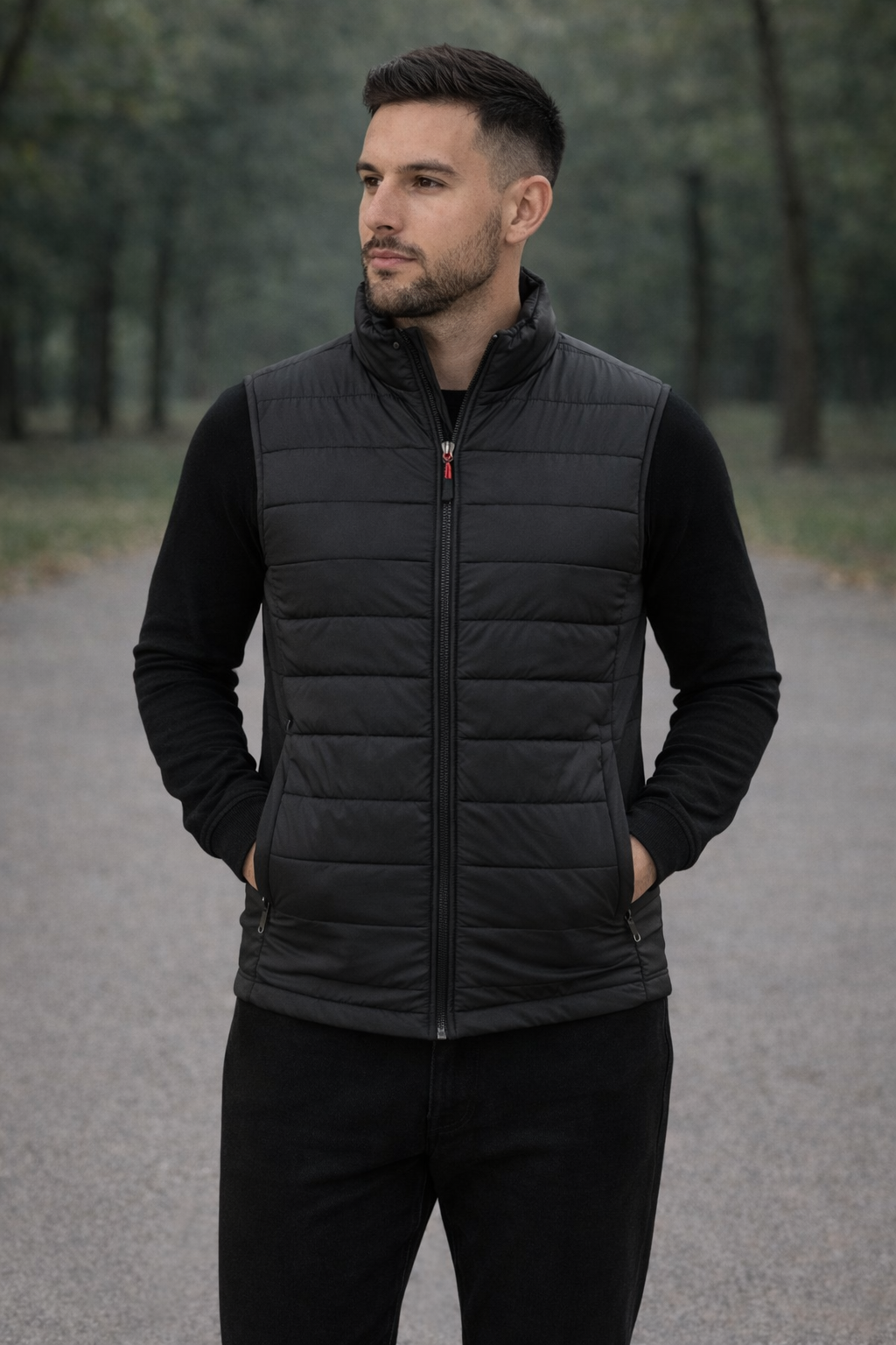Men’s Black Sleeveless Puffer Jacket – Winter Warm Quilted Jacket | AddaxFit Pakistan