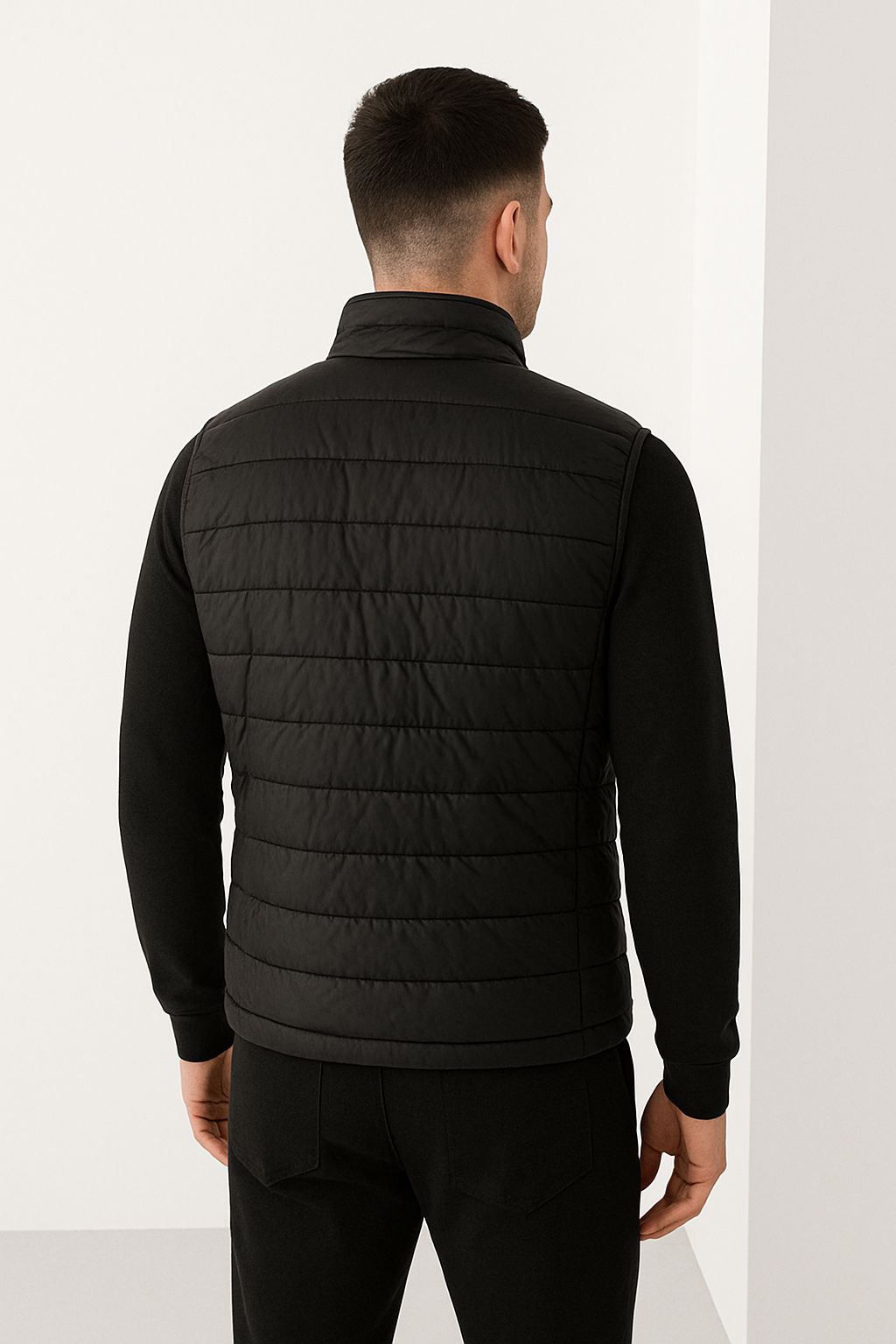 Men’s Black Sleeveless Puffer Jacket – Winter Warm Quilted Jacket | AddaxFit Pakistan - Image 4